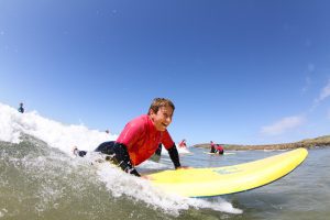 Surfing lessons in St Ives Bay, Cornwall